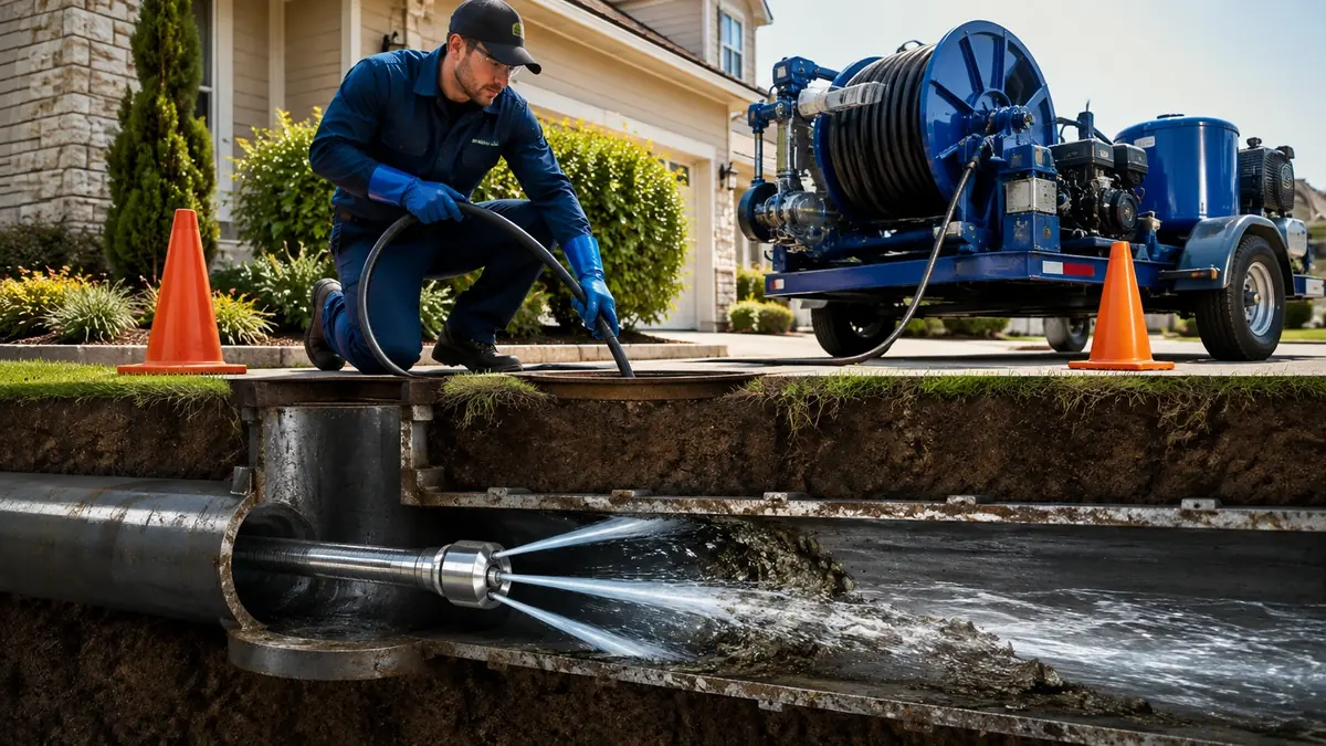 Main Sewer Line Hydro Jet Cleaning in Mount Aukum